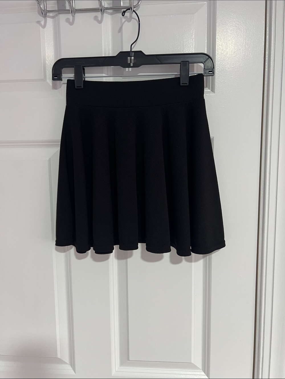 Black Mini Flared Skirt with Clean Waistband